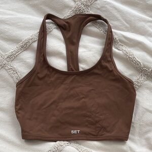 SET Active Brown Crop Top